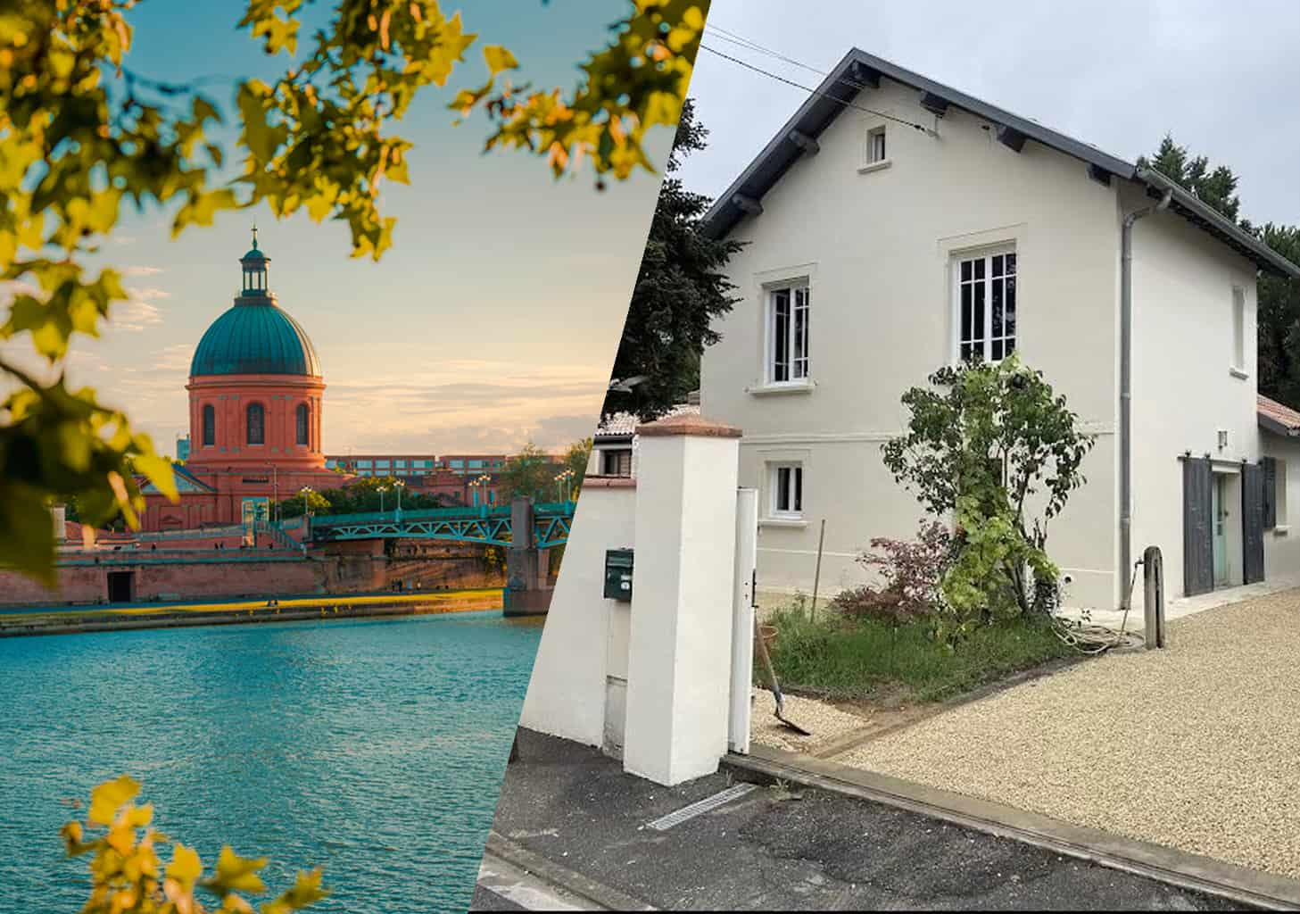 façade d'une maison repeinte près de Toulouse